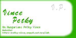 vince petky business card